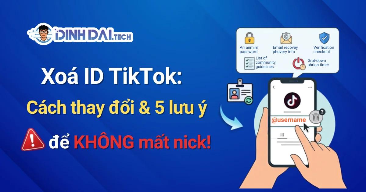 Xoá ID TikTok: Cách thay đổi & 5 lưu ý để không mất nick